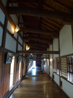 Inside the hall.